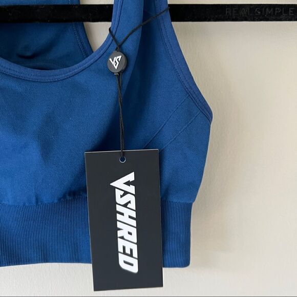 V Shred Blue Racerback Seamless Flex Sports Bra Size Small - Picture 10 of 10